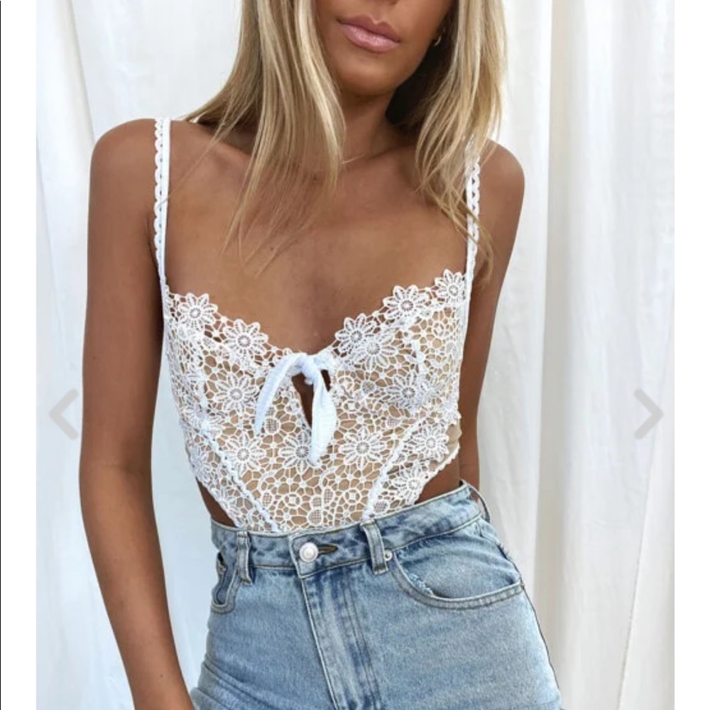 Isabelle’s Cabinet In Bloom White Bodysuit